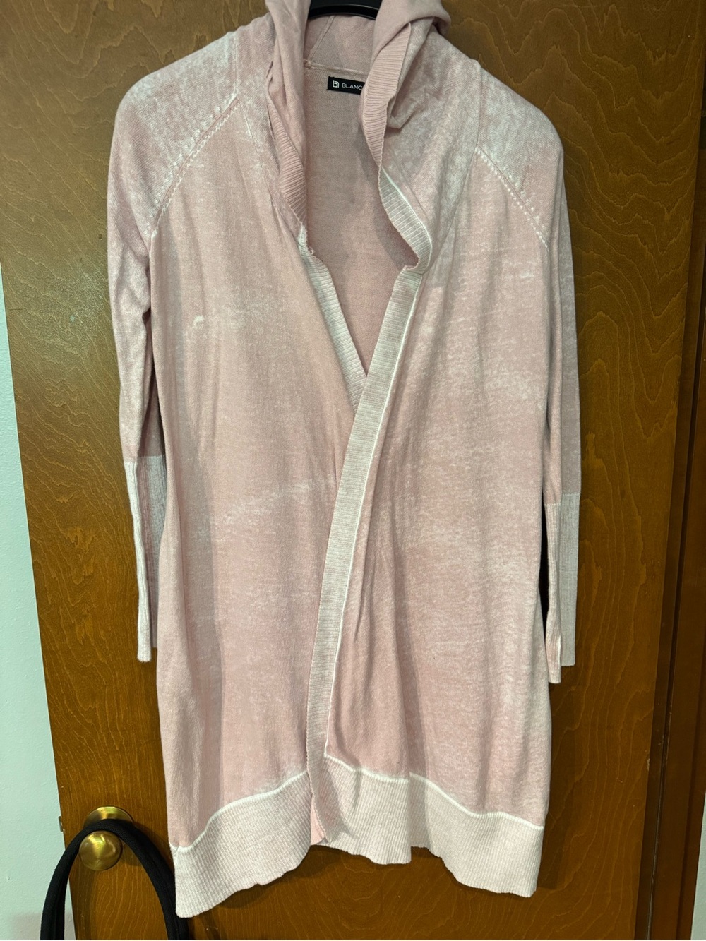 blanc noir Dusty Rose Hooded Open-Front Cardigan